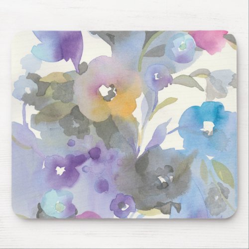 Jewel Garden  Purple Pastel Petals Mouse Pad