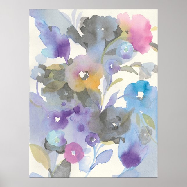 Jewel Garden | Purple Pastel Petals Poster (Front)