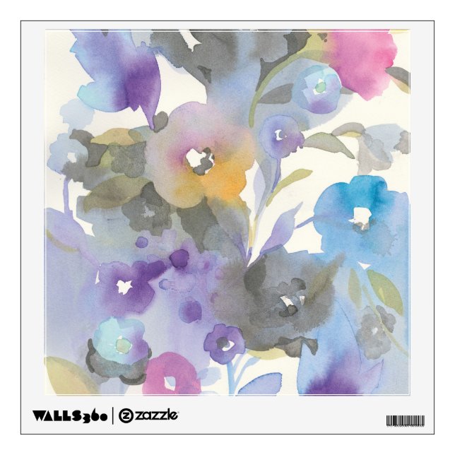 Jewel Garden | Purple Pastel Petals Wall Decal (Front)