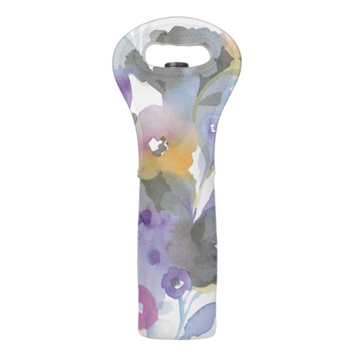 Jewel Garden  Purple Pastel Petals Wine Bag