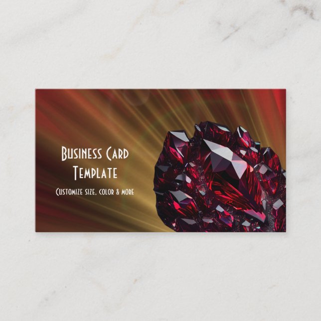 Jewel Gemstone Crystal Ruby Business Card (Front)