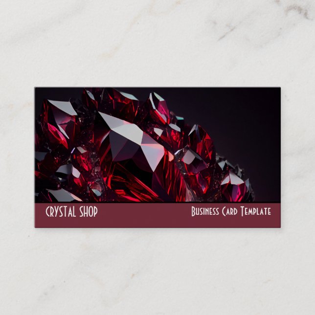 Jewel Gemstones Red Ruby Business Card (Front)