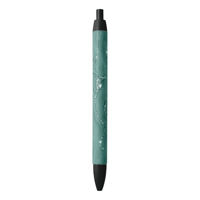 Jewel Green Emerald Glittery Glitzy  Pen (Front Vertical)