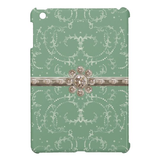 Jewel Look Silver Bling Octagonal Diamond Swirls Cover For The iPad Mini
