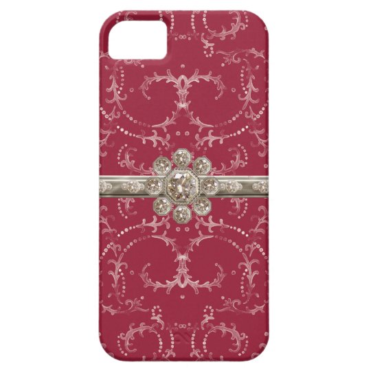 Jewel Look Silver Bling Octagonal Diamond Swirls iPhone SE/5/5s Case