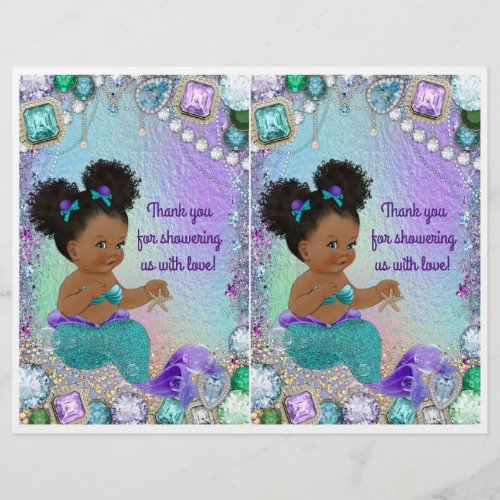 Jewel Mermaid Baby Shower DIY Gift Bag Decorations Flyer