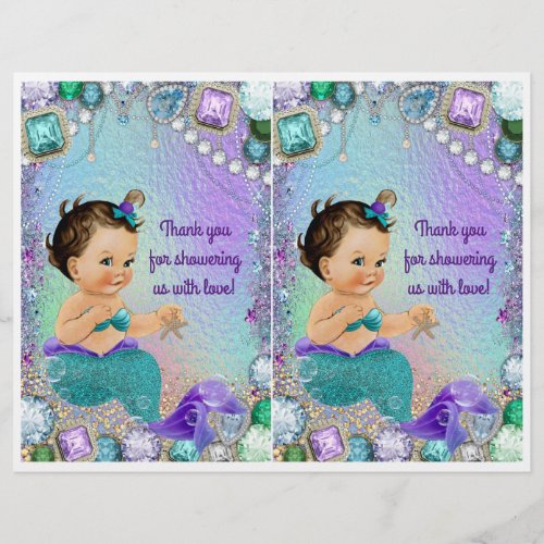 Jewel Mermaid Baby Shower Gift Bag Decorations DIY Flyer