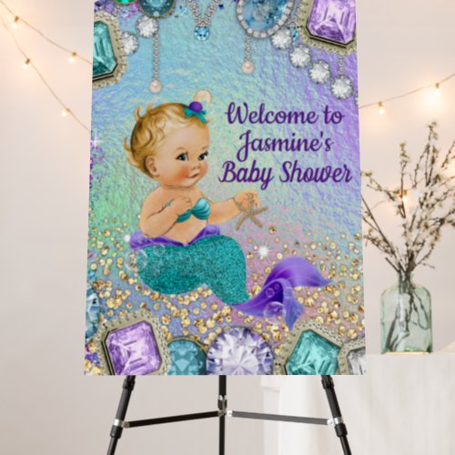 Jewel Mermaid Baby Shower Welcome Sign 