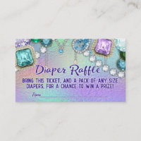 Jewel Mermaid Diaper Raffle Ticket Enclosure Card