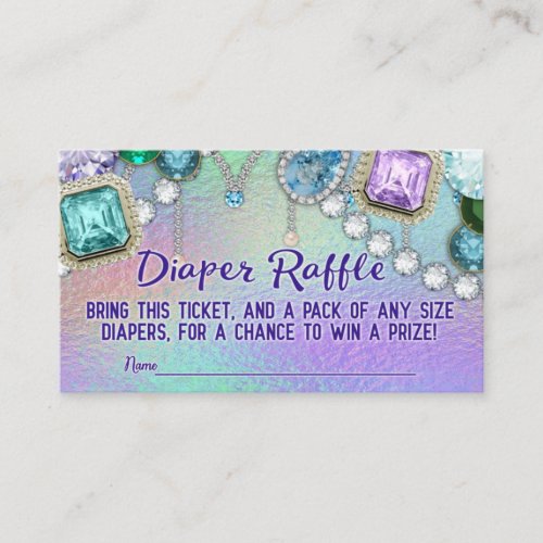 Jewel Mermaid Diaper Raffle Ticket Enclosure Card