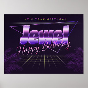 Jewel Name First name lila retro Poster Birthday