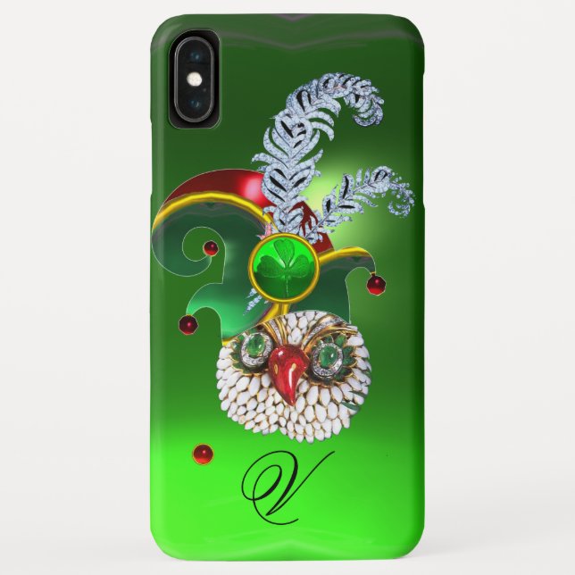 JEWEL OWL, ELF HAT ,SHAMROCK AND DIAMOND FEATHERS Case-Mate iPhone CASE (Back)