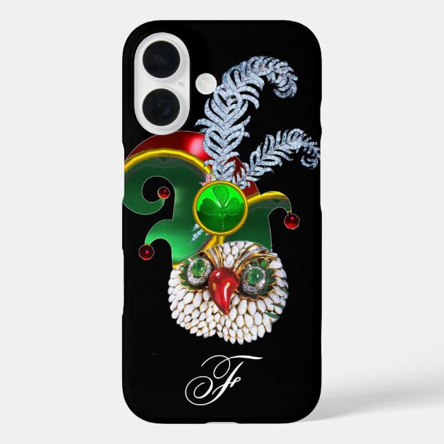JEWEL OWL, ELF HAT ,SHAMROCK AND DIAMOND FEATHERS Case-Mate iPhone CASE (Back)