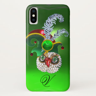 JEWEL OWL, ELF HAT ,SHAMROCK AND DIAMOND FEATHERS iPhone X CASE