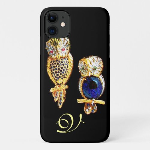 JEWEL OWLSGold Blue Sapphire Topaz White Pearl iPhone 11 Case