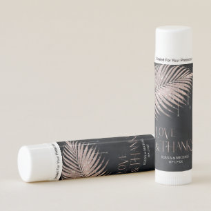 Jewel Palm Leaf Love & Thanks Rose Gold ID830 Lip Balm