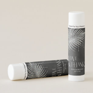 Jewel Palm Leaf Love & Thanks Silver ID830 Lip Balm