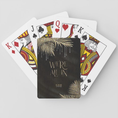 Jewel Palm Leaf Wedding All In Gold ID830 Playing Cards