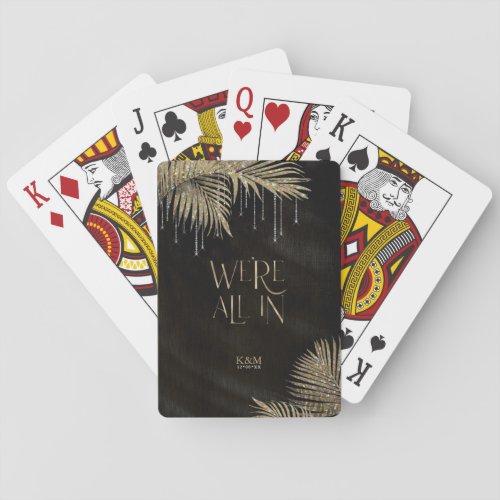 Jewel Palm Leaf Wedding All In Gold ID830 Poker Cards