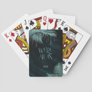 Jewel Palm Leaf Wedding All In Teal ID830 Poker Cards