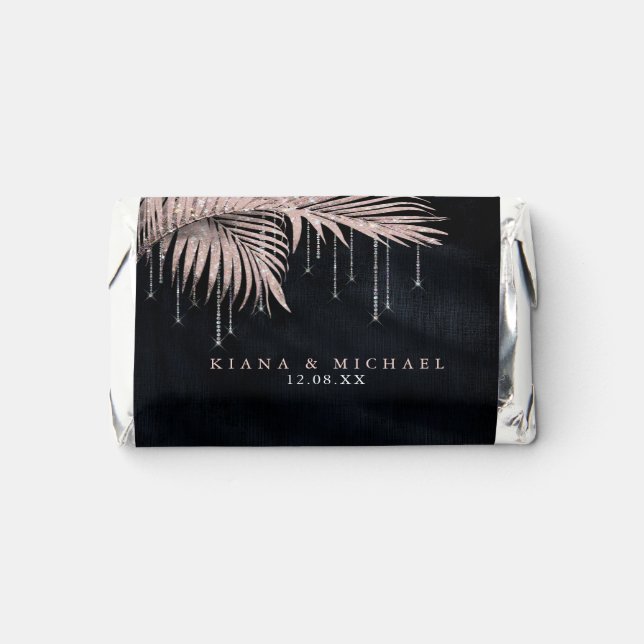 Jewel Palm Leaf Wedding Blush ID830 Hershey's Miniatures (Front)