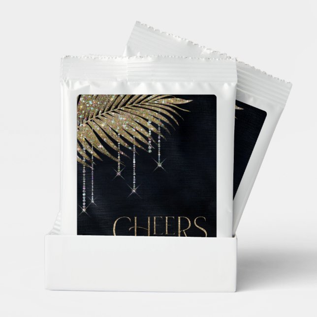 Jewel Palm Leaf Wedding Cheers Gold ID830 Margarita Drink Mix (Pair)