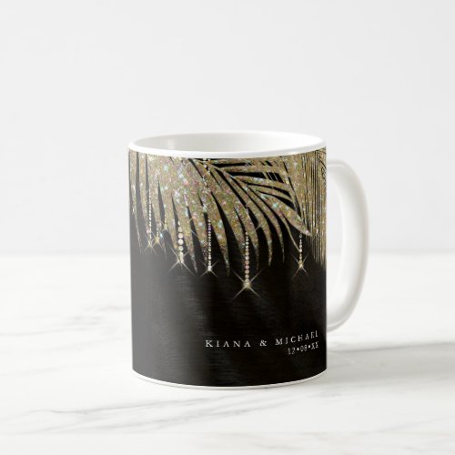 Jewel Palm Leaf Wedding Gold ID830 Coffee Mug