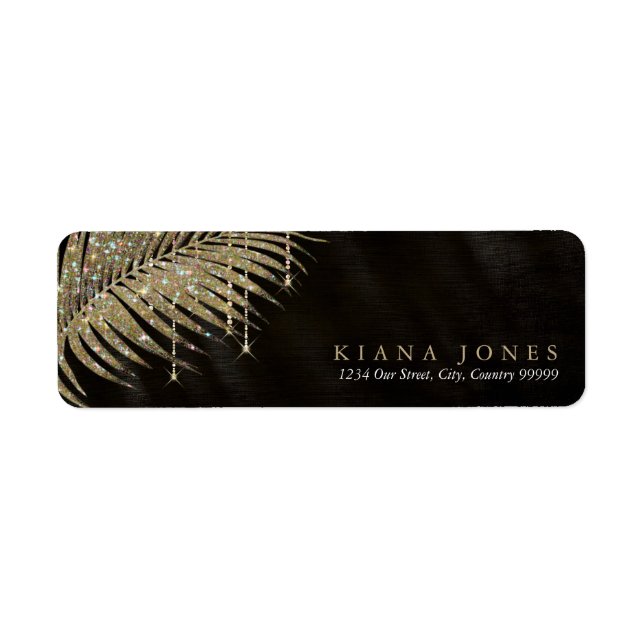 Jewel Palm Leaf Wedding Gold ID830 Label (Front)