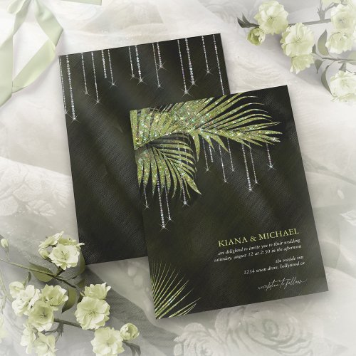 Jewel Palm Leaf Wedding Green ID830