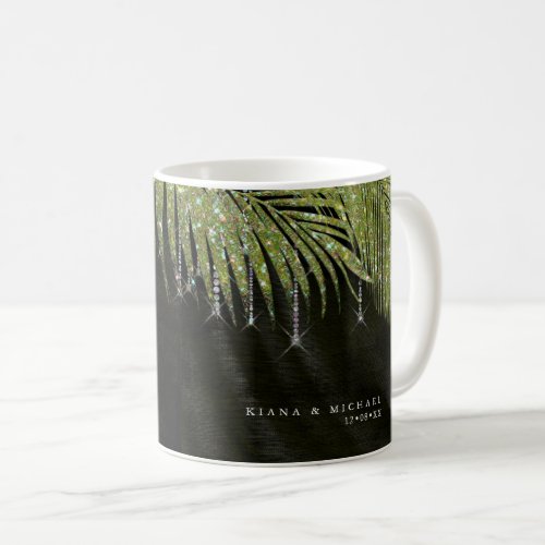 Jewel Palm Leaf Wedding Green ID830 Coffee Mug