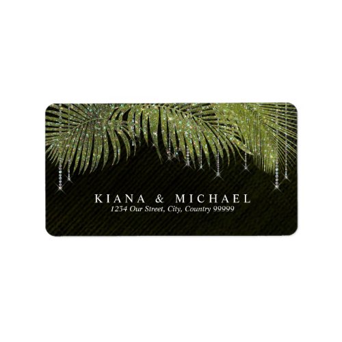 Jewel Palm Leaf Wedding Green ID830 Label