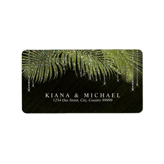 Jewel Palm Leaf Wedding Green ID830 Label (Front)