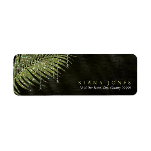 Jewel Palm Leaf Wedding Green ID830 Label