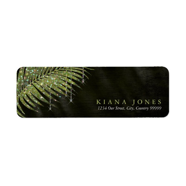 Jewel Palm Leaf Wedding Green ID830 Label (Front)
