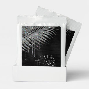 Jewel Palm Leaf Wedding Love Thanks Silver ID830 Margarita Drink Mix