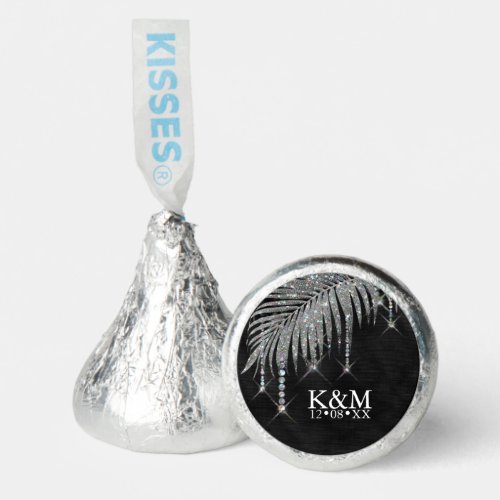 Jewel Palm Leaf Wedding Silver ID830 Hersheys Kisses