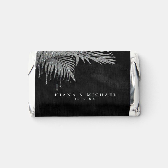 Jewel Palm Leaf Wedding Silver ID830 Hershey's Miniatures (Front)