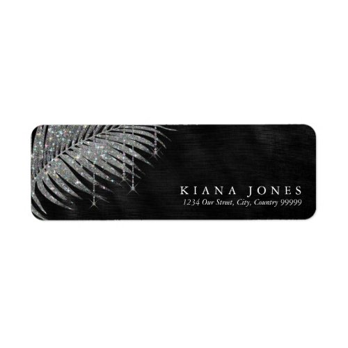 Jewel Palm Leaf Wedding Silver ID830 Label