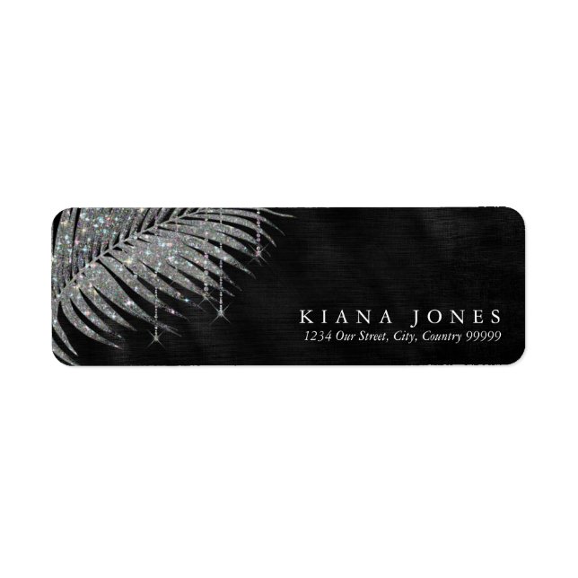 Jewel Palm Leaf Wedding Silver ID830 Label (Front)