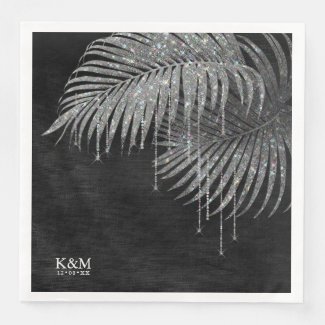Jewel Palm Leaf Wedding Silver ID830 