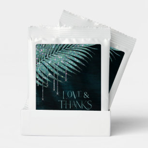 Jewel Palm Leaf Wedding Teal Love Thanks ID830 Margarita Drink Mix
