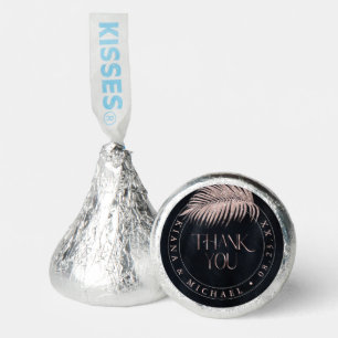 Jewel Palm Leaf Wedding Thank You Rose Gold ID830 Hershey®'s Kisses®