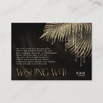 Jewel Palm Leaf Wishing Well V3 Gold ID830 Enclosure Card