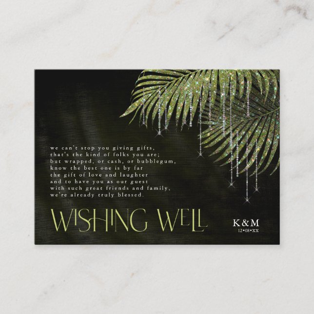 Jewel Palm Leaf Wishing Well V3 Green ID830 Enclosure Card (Front)