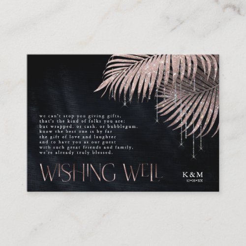 Jewel Palm Leaf Wishing Well V3 Rose Gold ID830 Enclosure Card