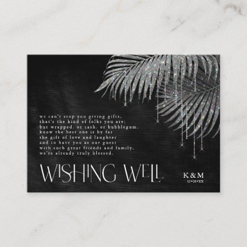 Jewel Palm Leaf Wishing Well V3 Silver ID830 Enclosure Card