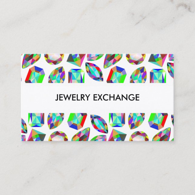 Jewel Pattern Jewelry Theme Business Card (Front)