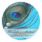 Jewel Peacock Feather Wedding Favor Label