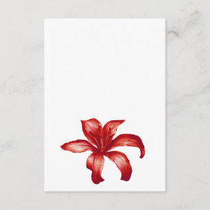 Jewel red lily watercolor wedding one sided art enclosure card