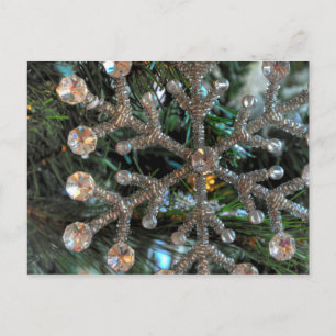 Jewel Snowflake, Christmas tree, ornament Postcard